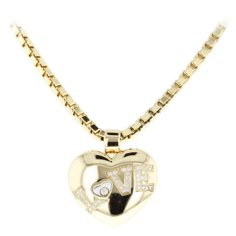 Authentic 18k Chopard diamond love heart pendant